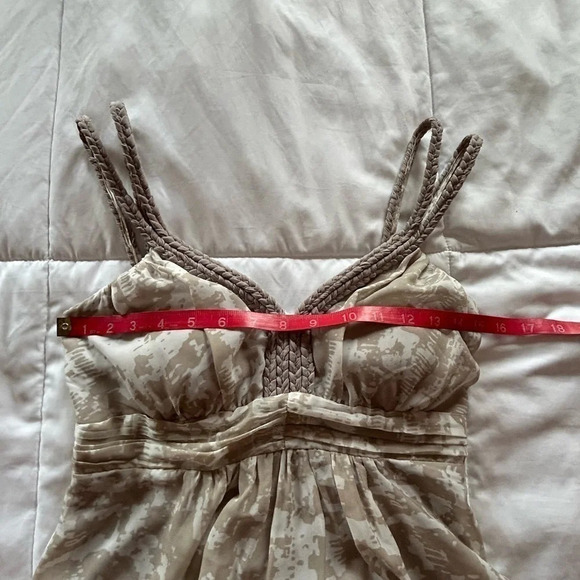 Soft Surroundings Summer Breeze Maxi Sleeveless Dress Tan White Abstract PXS - Picture 6 of 12